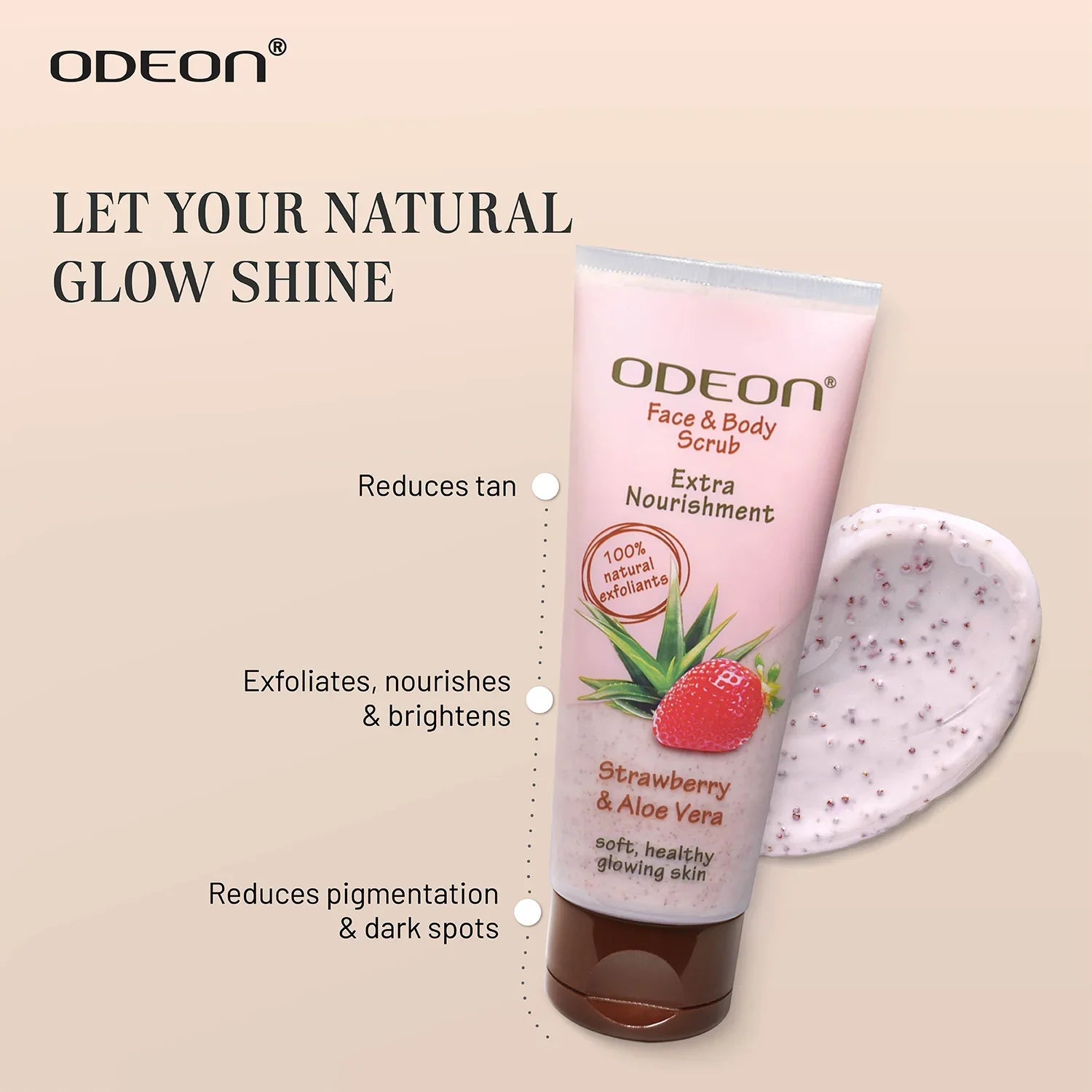 Strawberry & Aloe Vera Face Scrub - Odeon