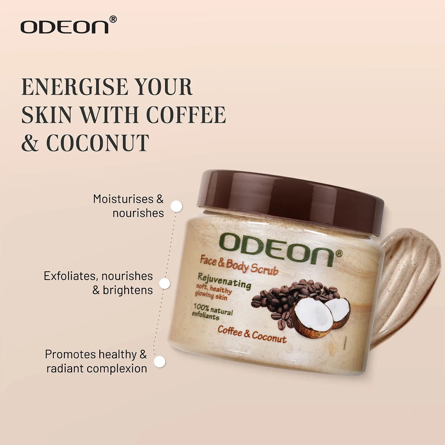 Coffee & Coconut Body Scrub for Smooth, Glowing Skin - Odeon
