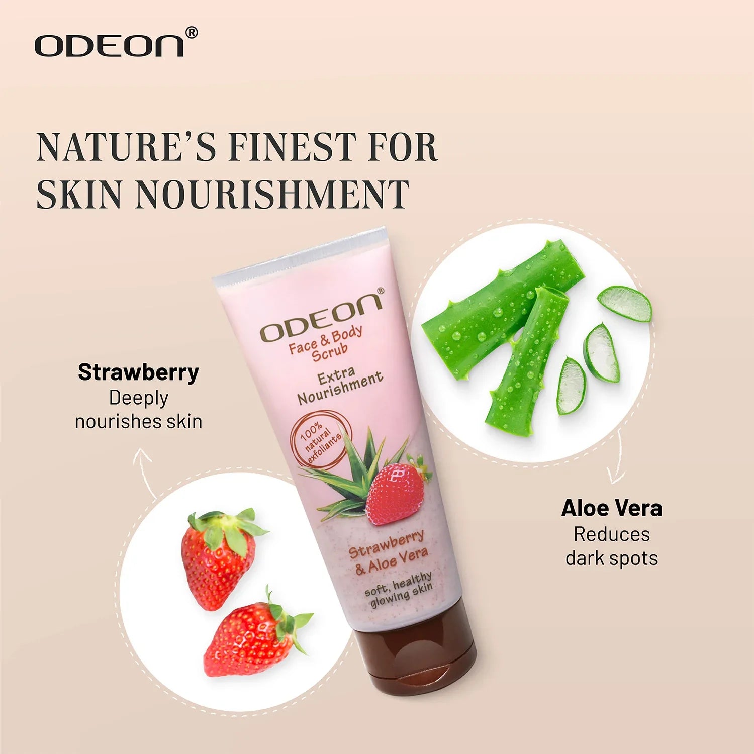 Strawberry & Aloe Vera Face Scrub - Odeon