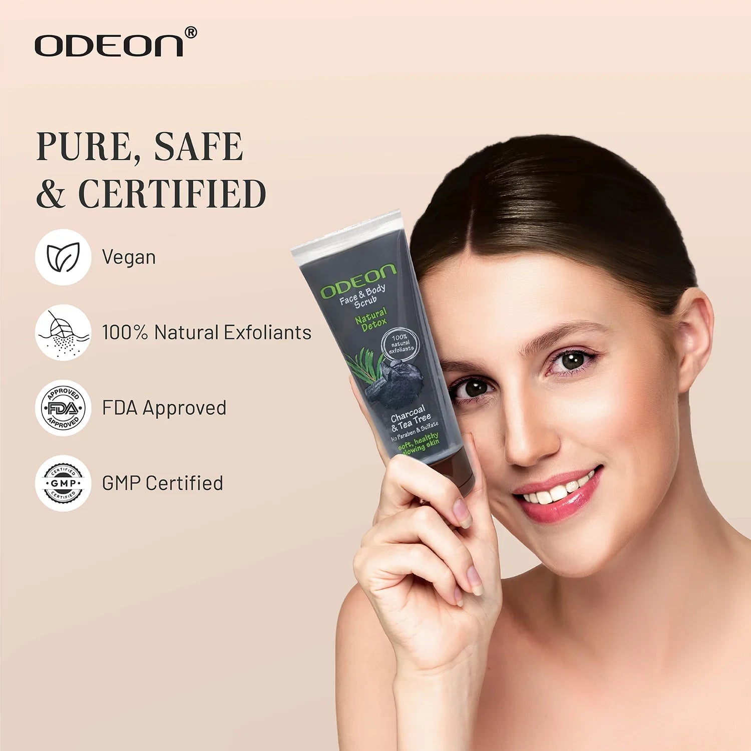 Charcoal & Tea Tree Face Scrub - Odeon