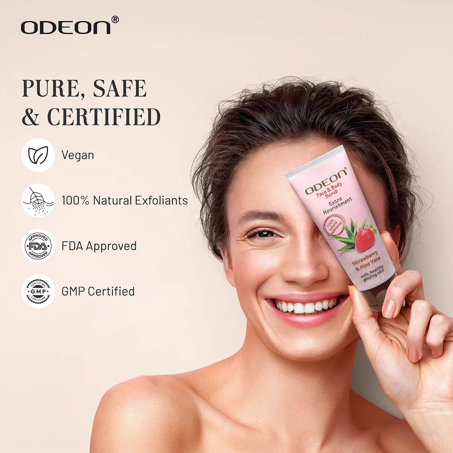 Strawberry & Aloe Vera Face Scrub - Odeon