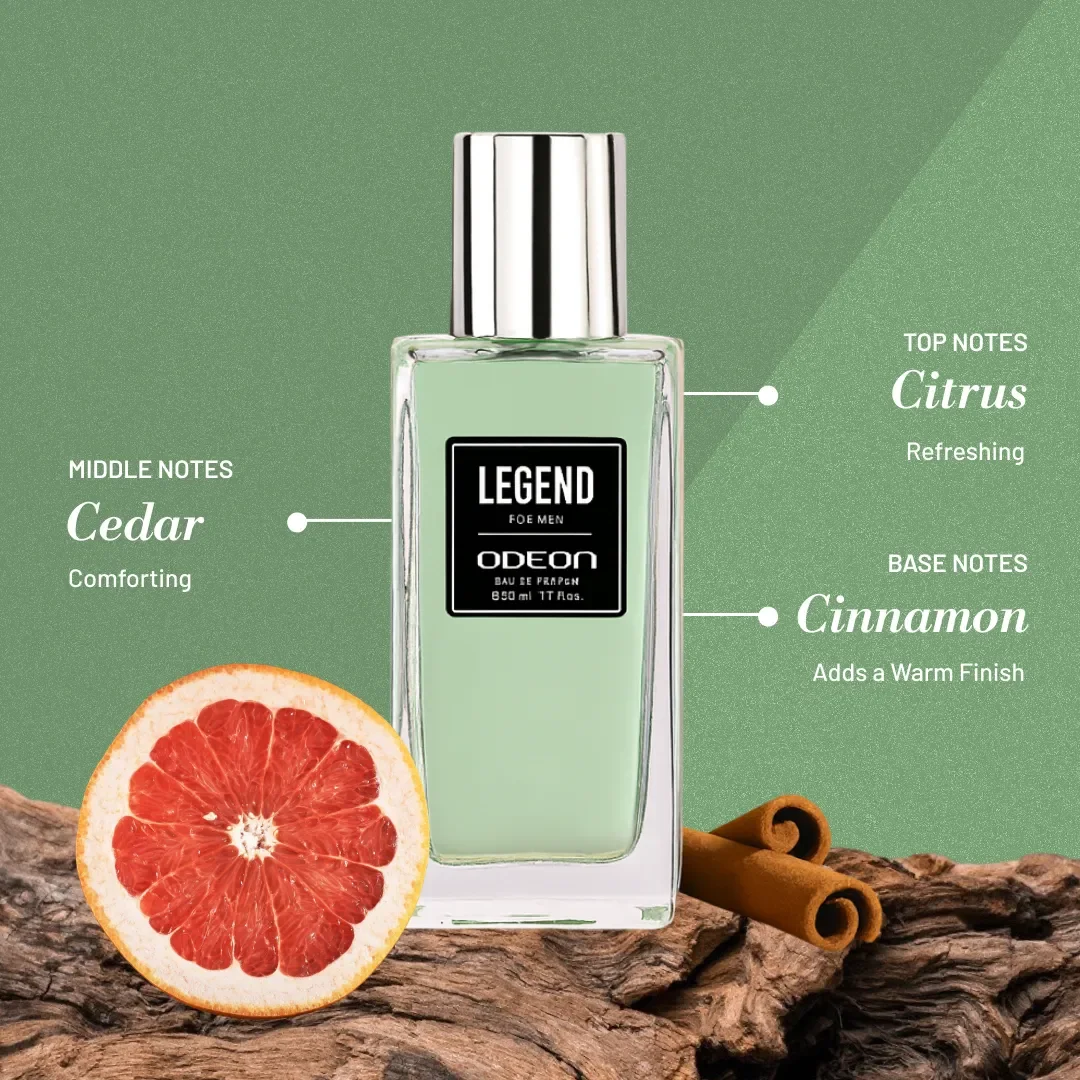 Legend Eau de Parfum for Men | Long-Lasting Citrus & Sandalwood Fragrance - Odeon