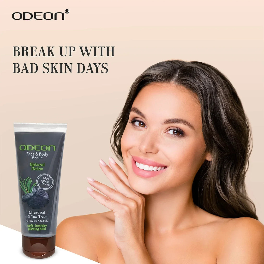 Charcoal & Tea Tree Face Scrub - Odeon