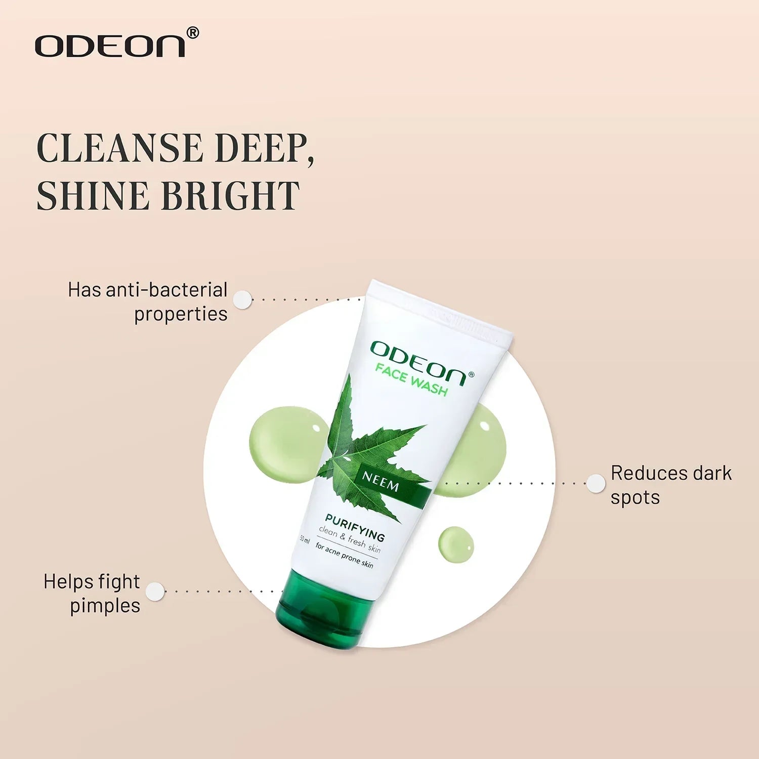 Neem Face Wash for Deep Clean & Acne Control - Odeon