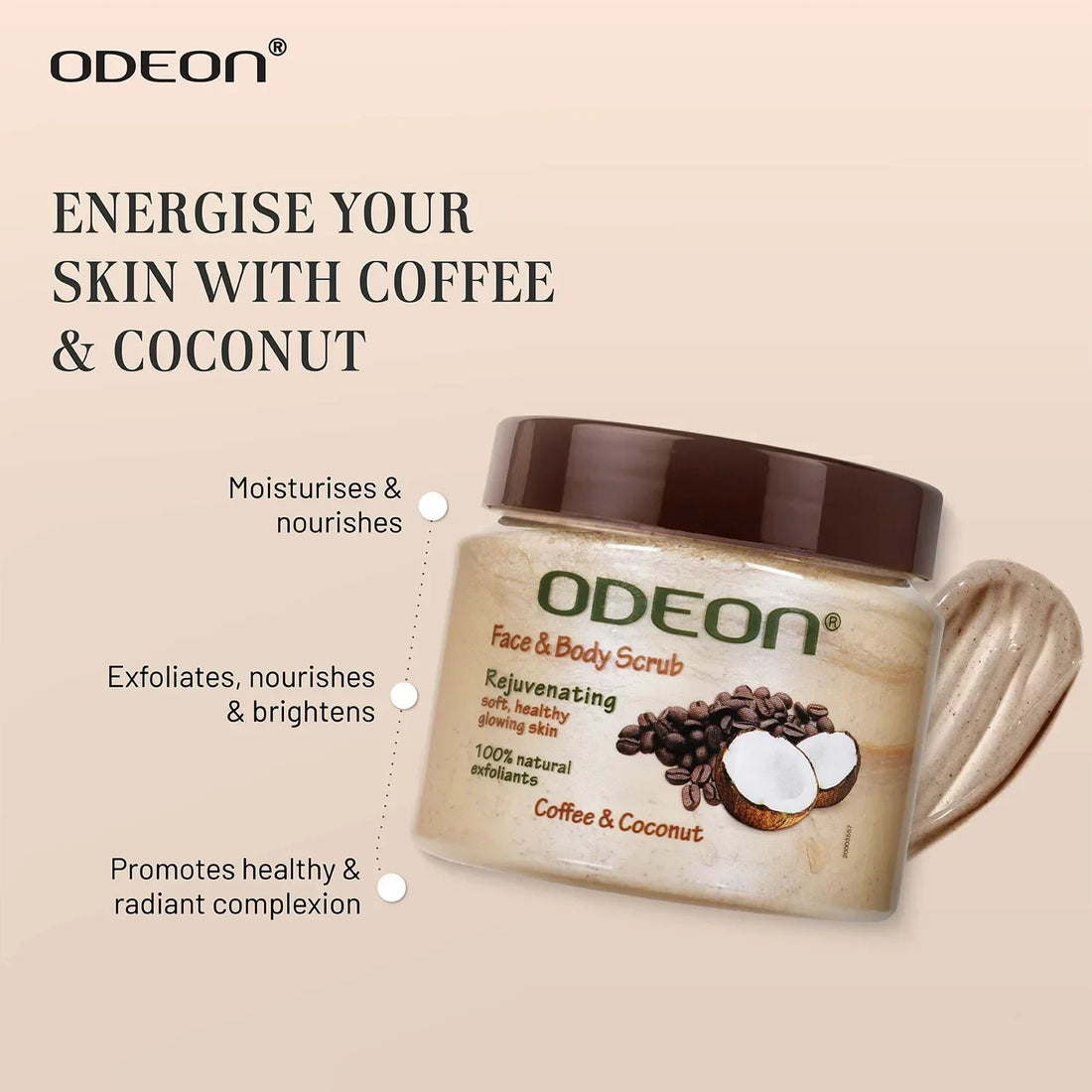 Coffee & Coconut Body Scrub for Smooth, Glowing Skin - Odeon