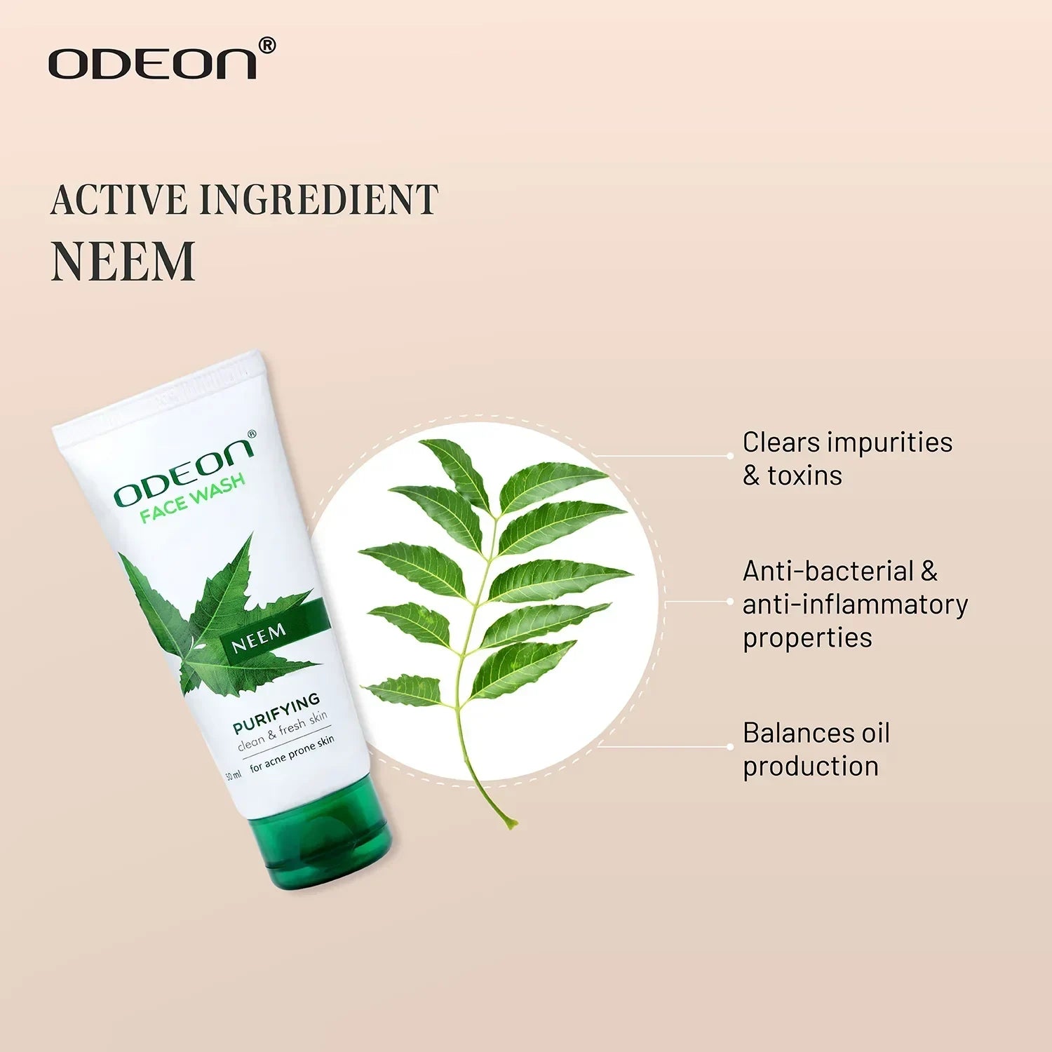 Neem Face Wash for Deep Clean & Acne Control - Odeon