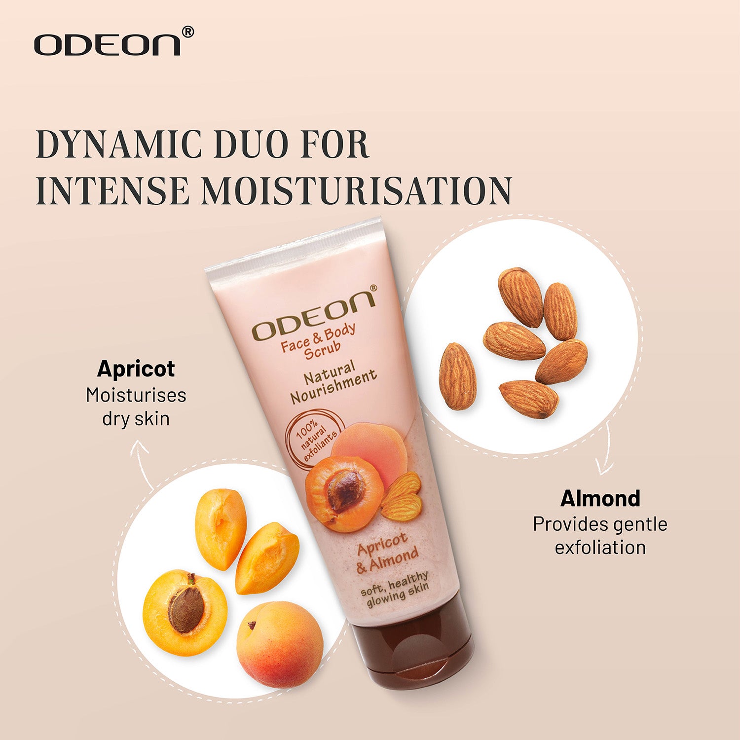 Apricot & Almond Scrub, A Dynamic Duo of Apricot and Almond for Intense Moisturisation