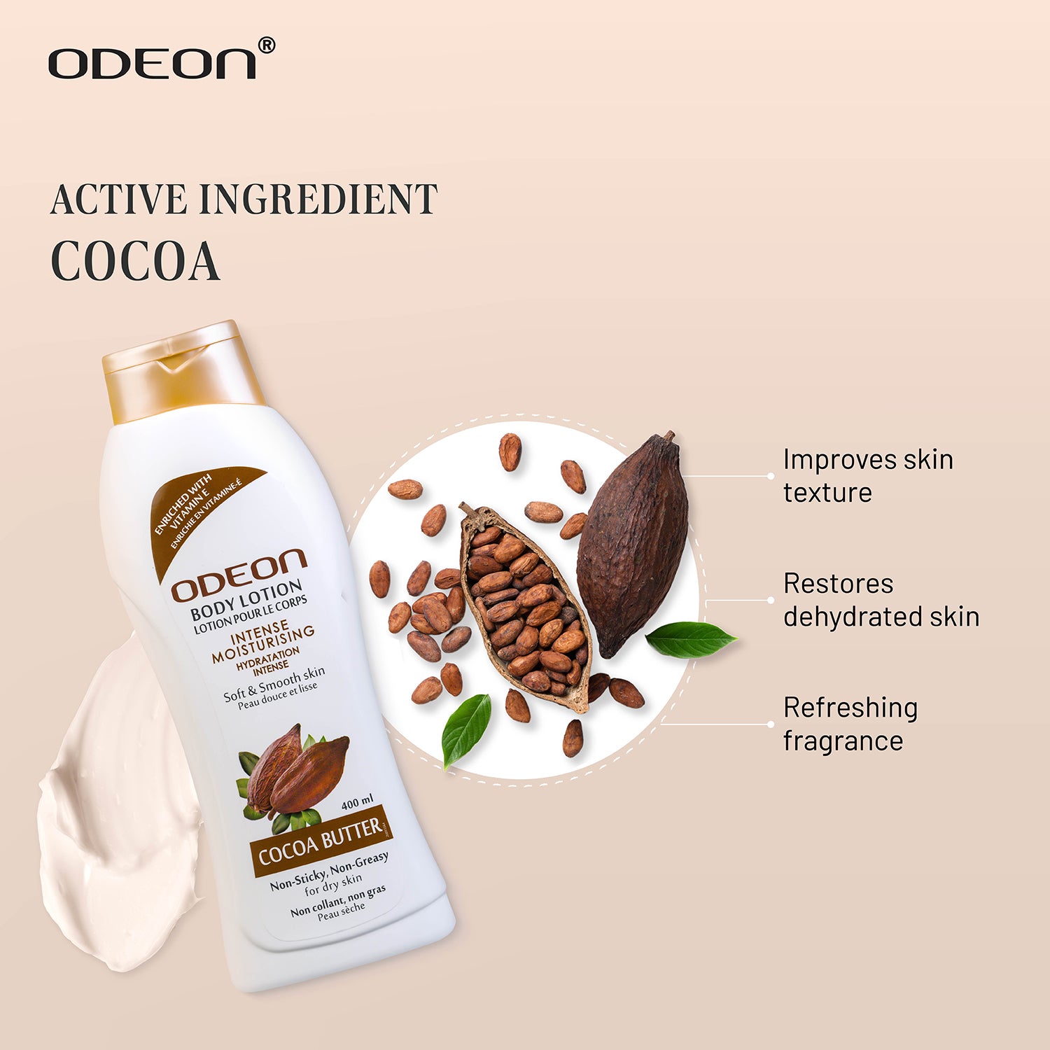 Cocoa Butter Body Lotion with Active Ingredient Cocoa