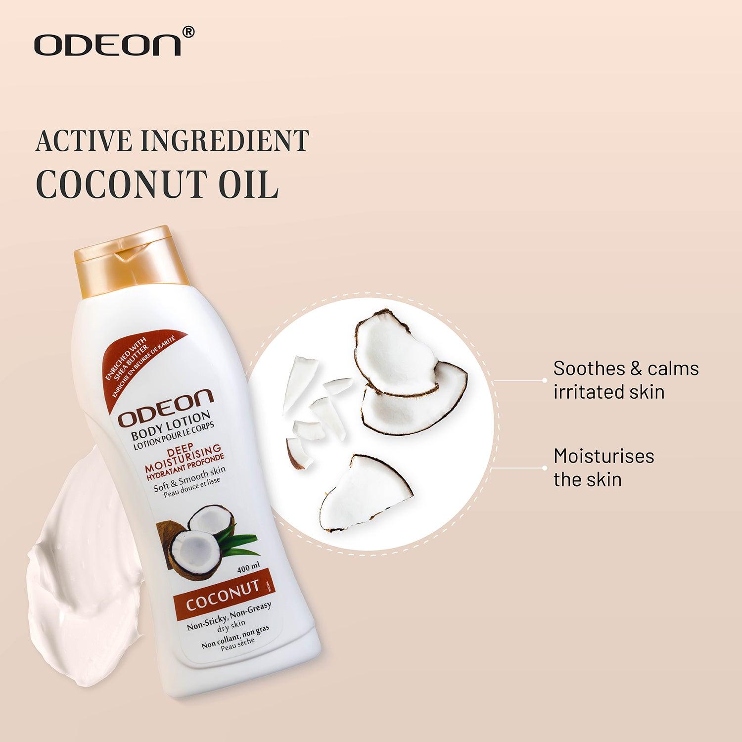 Coconut Body Lotion - 400 ml with Active Ingredient Coconut Oil