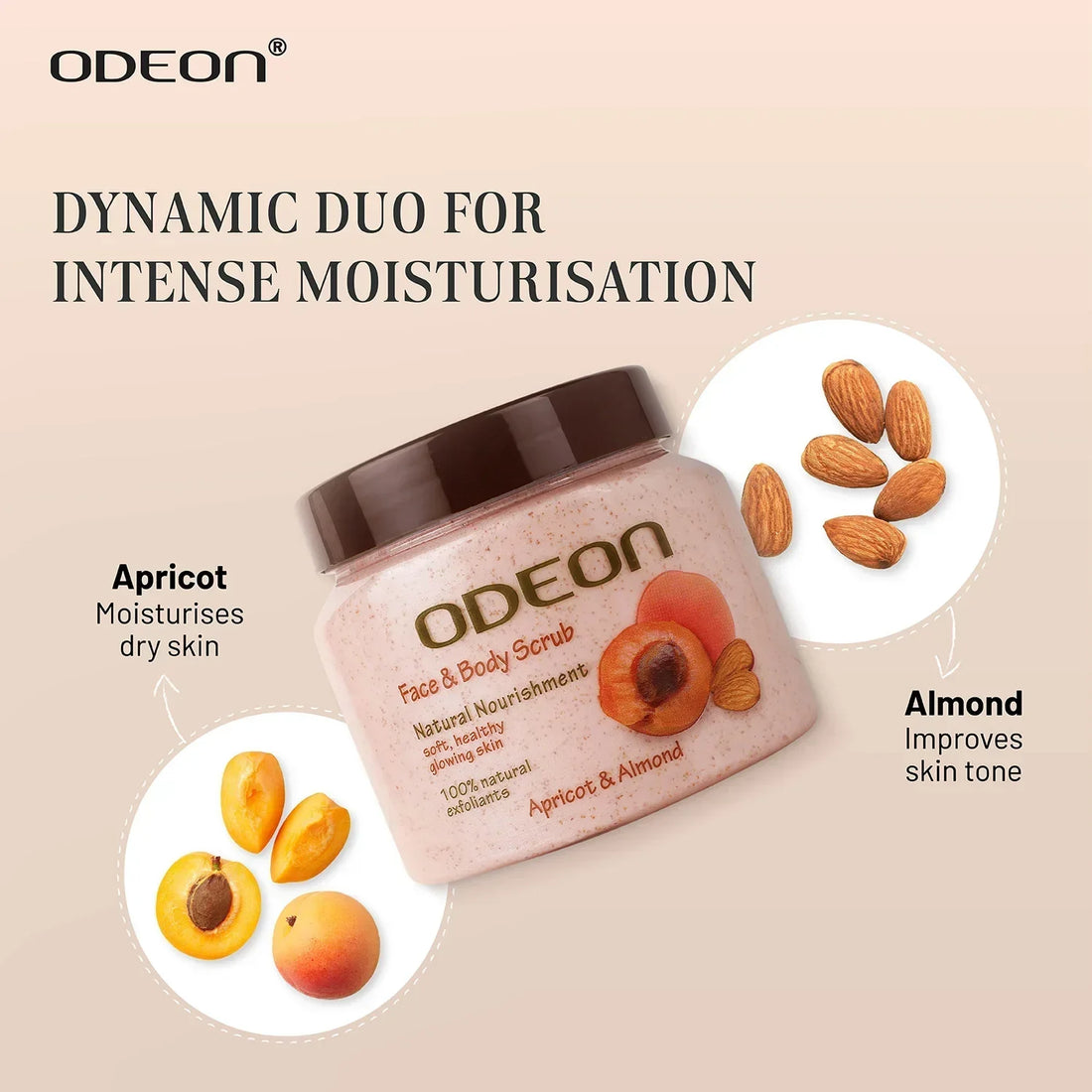 Apricot & Almond Body Scrub for Detan & Smooth Skin - Odeon