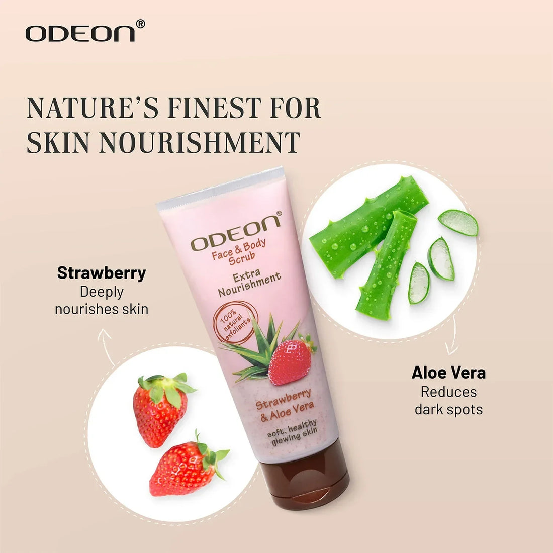 Strawberry & Aloe Vera Face Scrub - Odeon