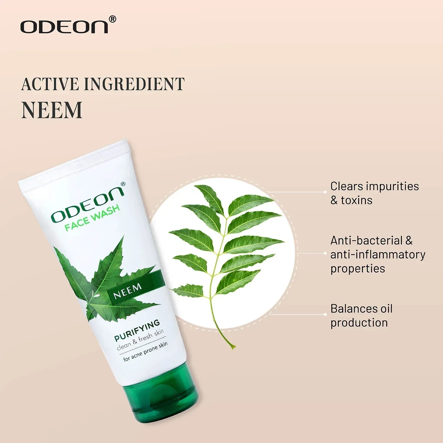 Neem Face Wash for Anti-Acne & Oil Control - Odeon