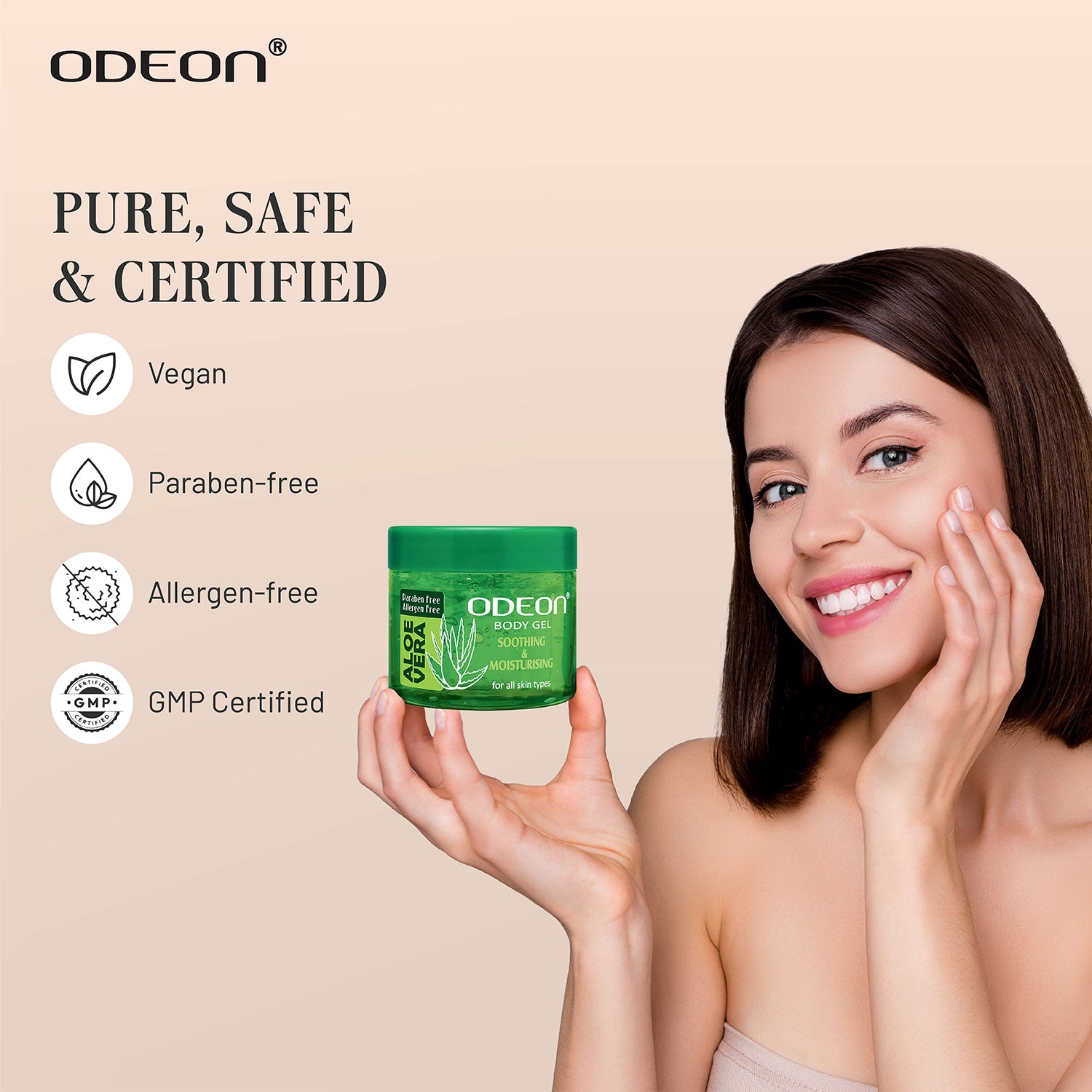 Aloe Vera Body Gel for Skin- 300 ml is Pure, Safe, Vegan, Paraben-free, Allergen-free, GMP Certified