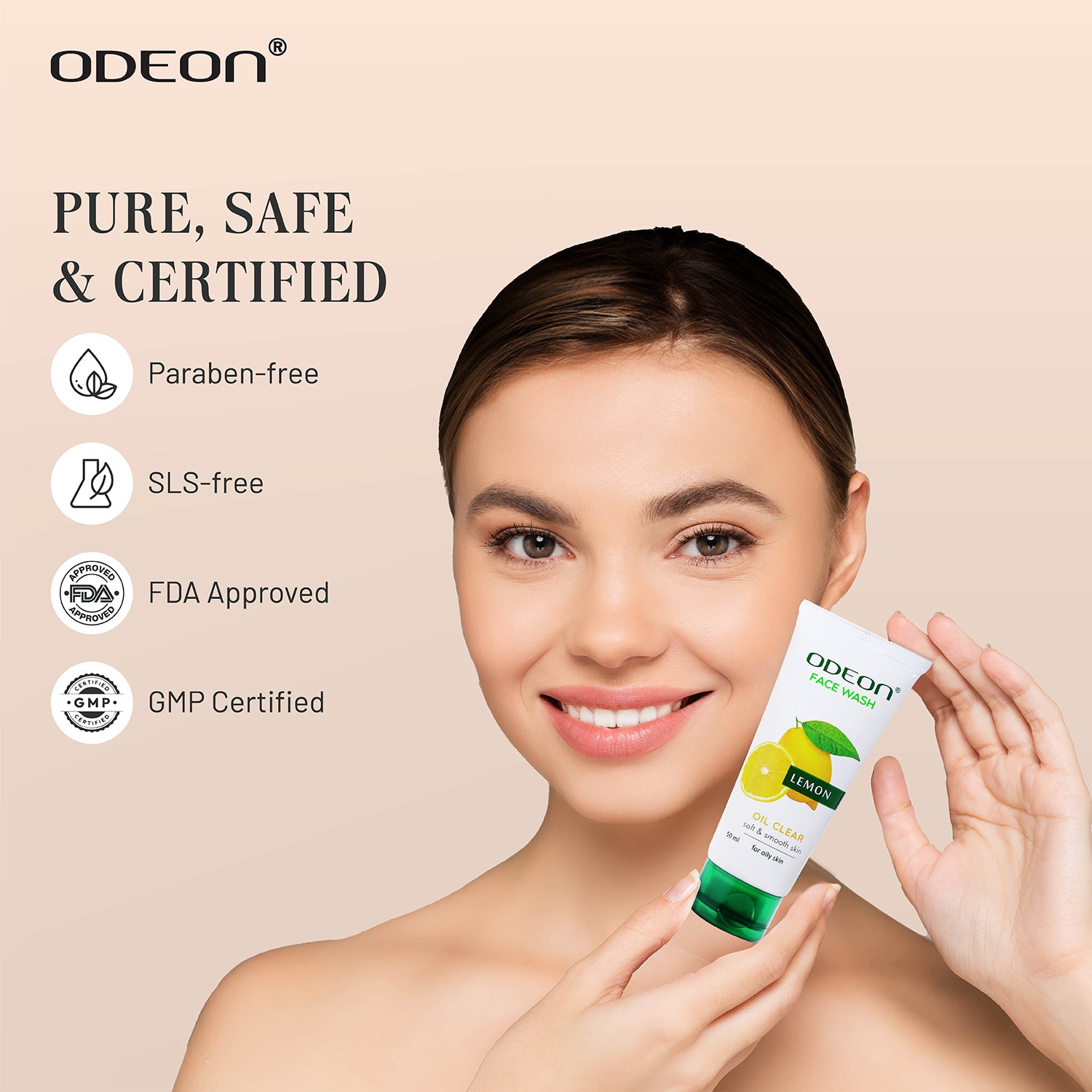 Lemon Face Wash is Pure, Safe, Paraben-free, SLS-free, FDA Approved, GMP Certified