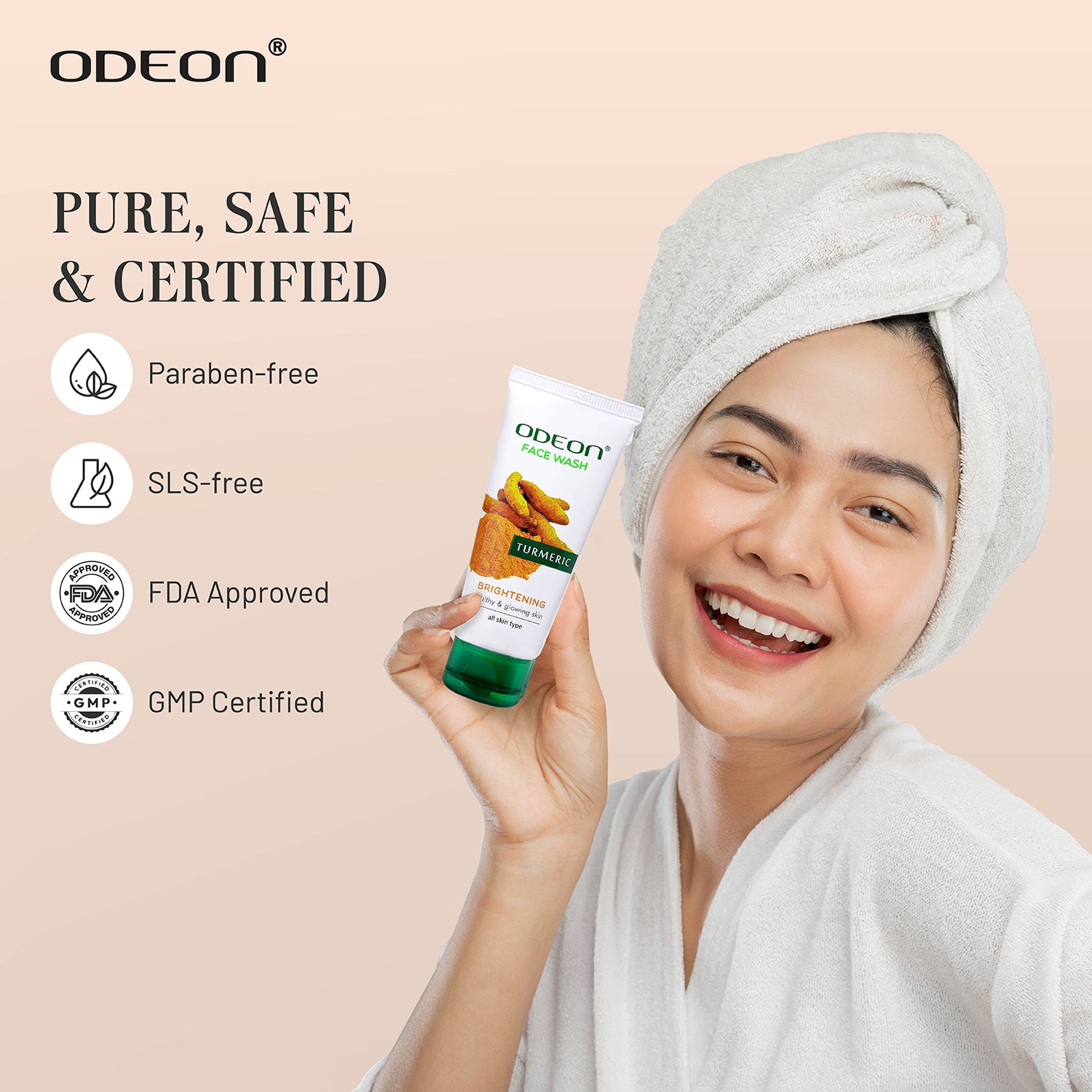 Best Turmeric Face Wash is Pure, Safe, Paraben-free, SLS-free, FDA Approved, GMP Certified