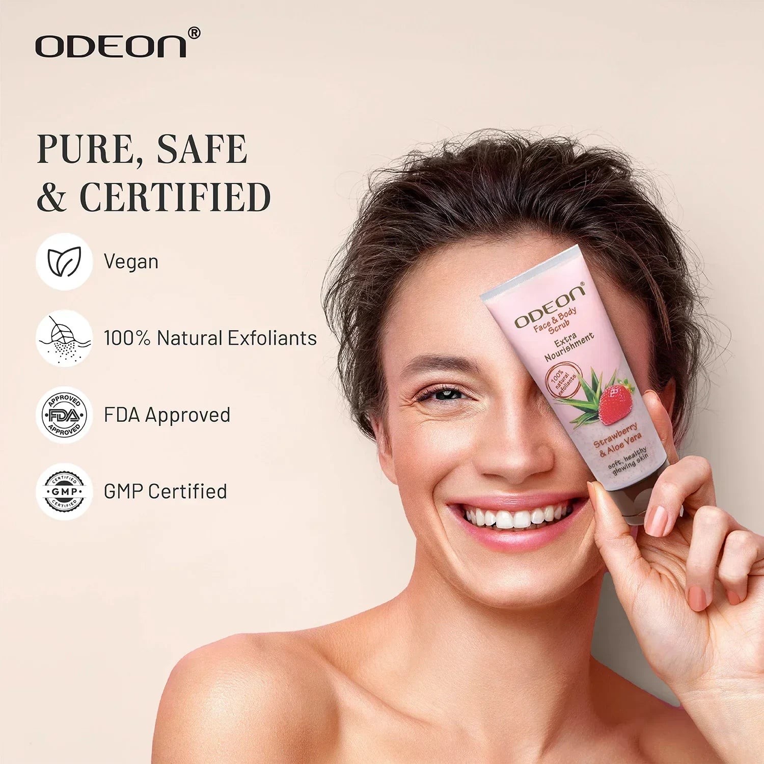 Strawberry & Aloe Vera Face Scrub - Odeon