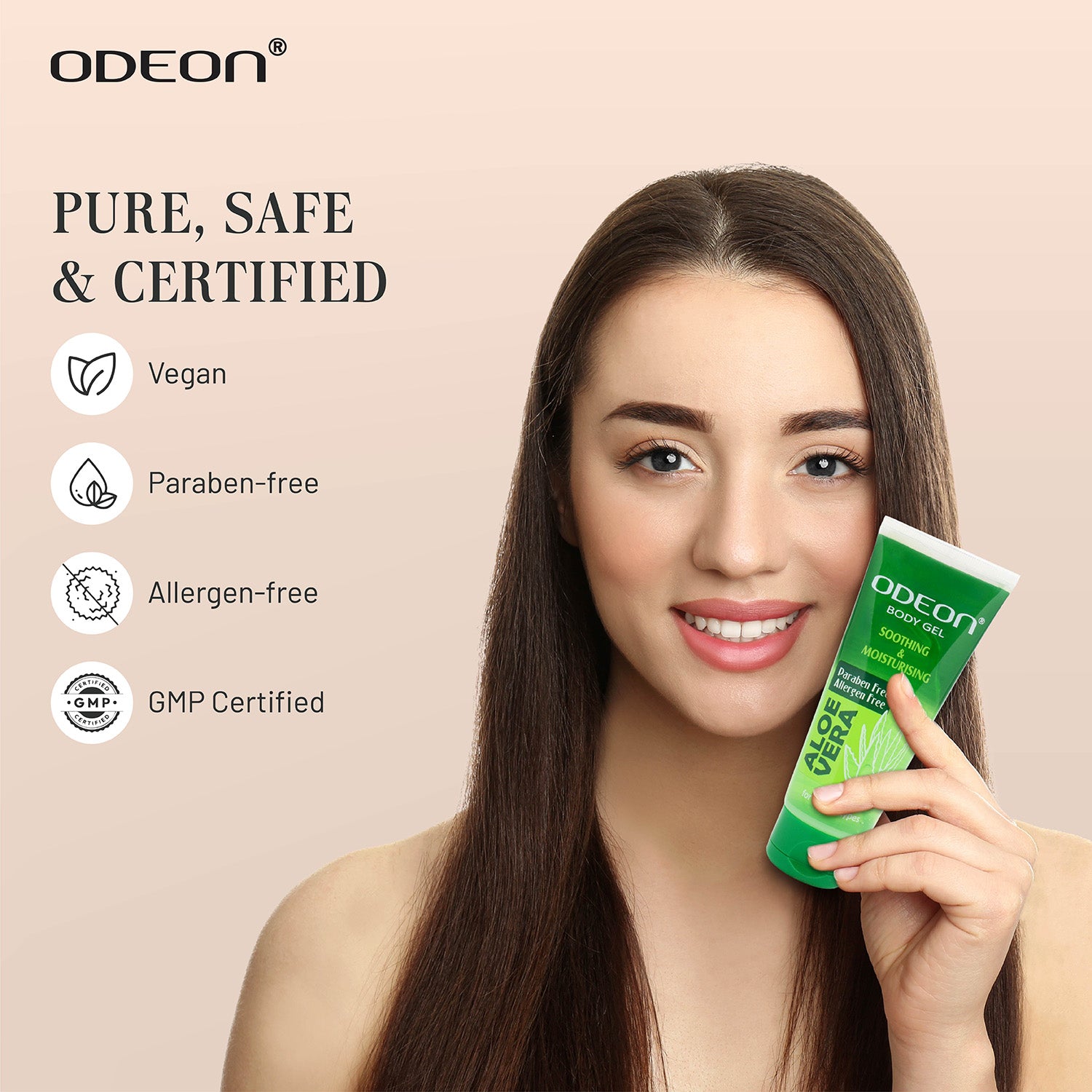 Aloe Vera Body Gel is Pure, Safe, Vegan, Paraben-free, Allergen-free, GMP Certified
