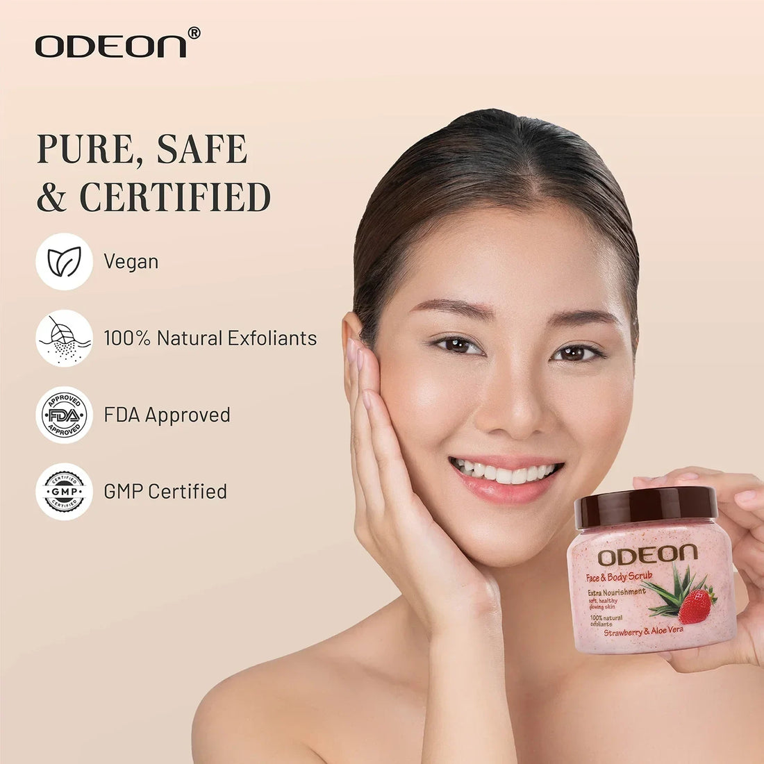 Strawberry & Aloe Vera Body Scrub – Soothing Glow Exfoliator for Sensitive Skin - Odeon