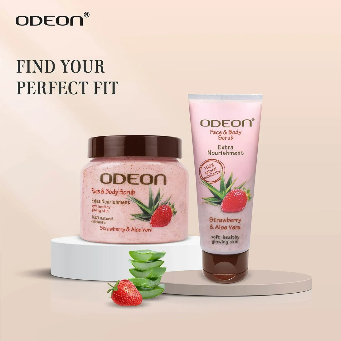 Strawberry & Aloe Vera Face Scrub - Odeon