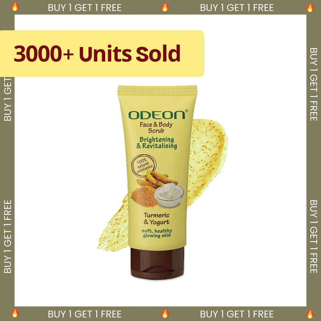 Turmeric & Yogurt Face Scrub for Dark Spots & Brightens Skin Tone