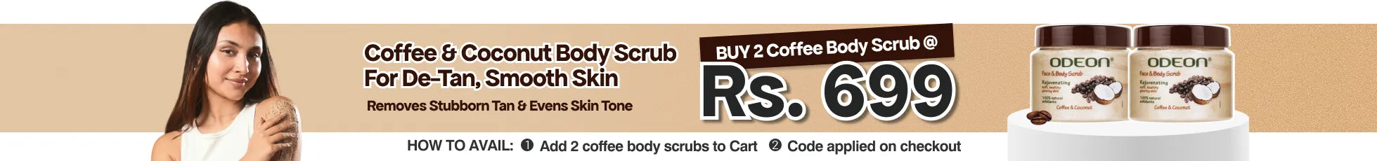 Rejuvenating Coffee & Coconut Body Scrub for De-Tan, Smooth Skin & Natural Glow