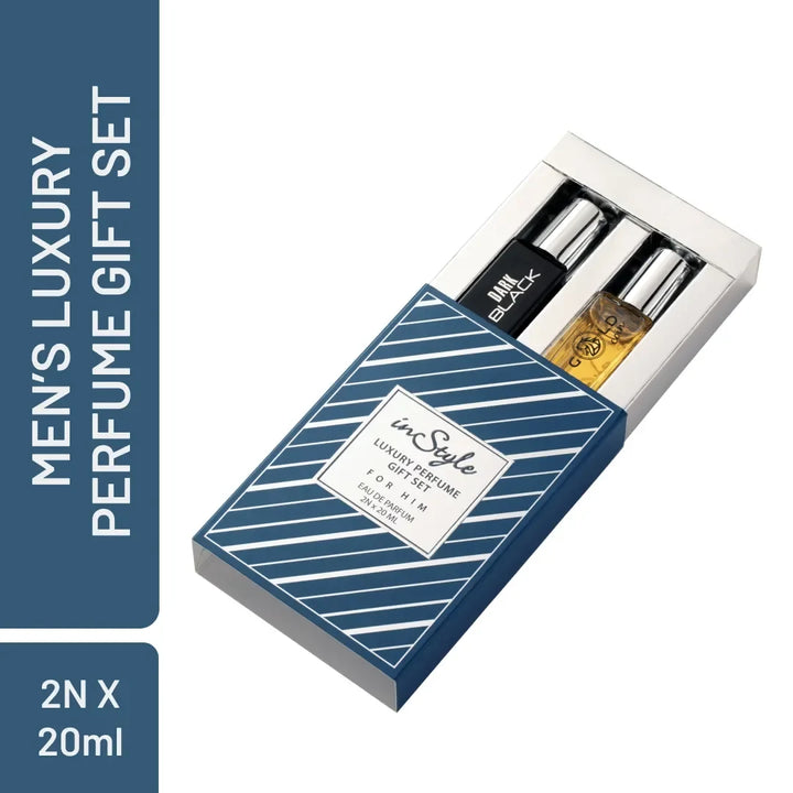 Instyle Luxury Perfume Gift Set – Gold Coin & Dark Black | Perfect Diwali Gift for Him