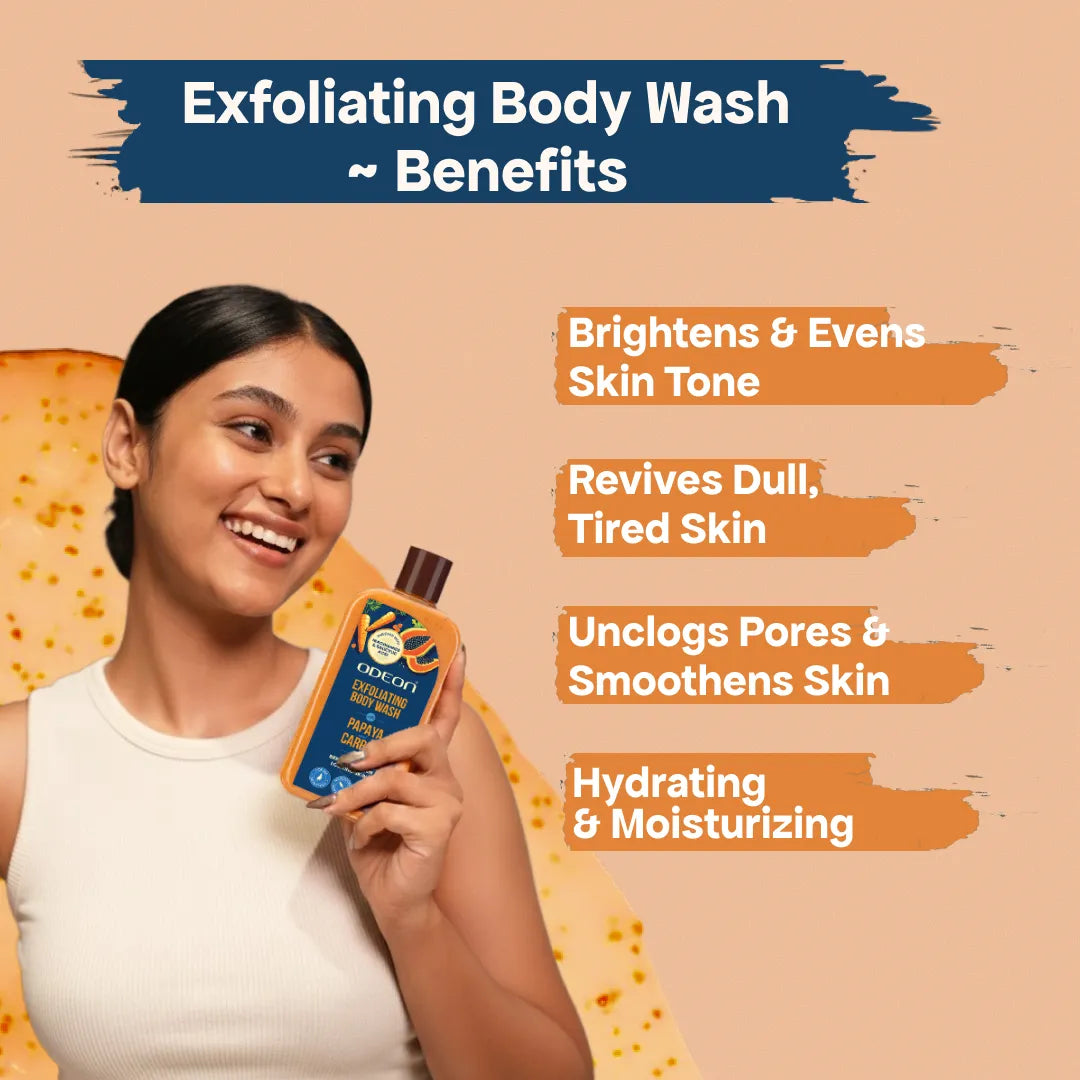 Papaya & Carrot Exfoliating Body Wash | Brightening, Smoothing & Daily Cleanse for Even-Toned Skin