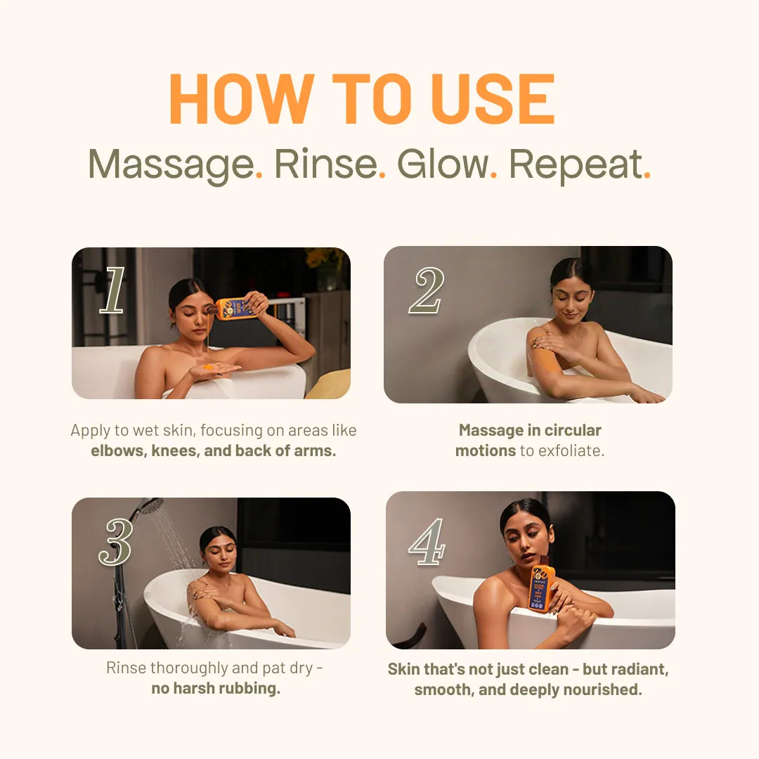 Papaya & Carrot Exfoliating Body Wash | Brightening, Smoothing & Daily Cleanse for Even-Toned Skin