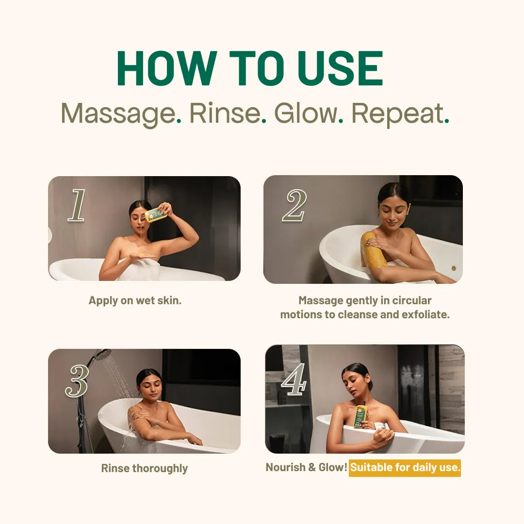 Turmeric & Aloe Vera Exfoliating Body Wash for Naturally Radiant, Hydrated & Bridal-Ready Glow