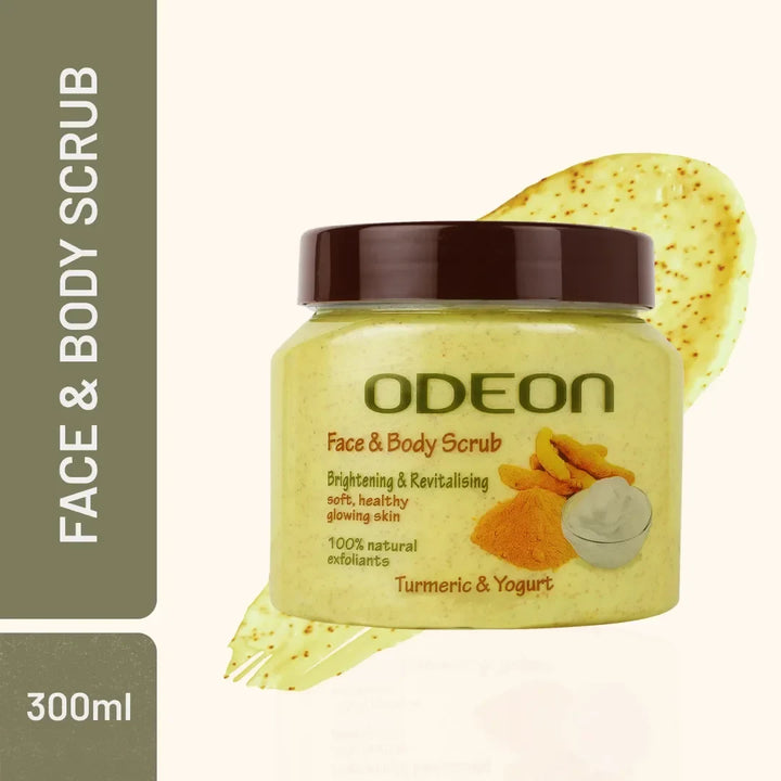 Turmeric & Yogurt Body Scrub | Brightening & De-Tan Exfoliator - Odeon