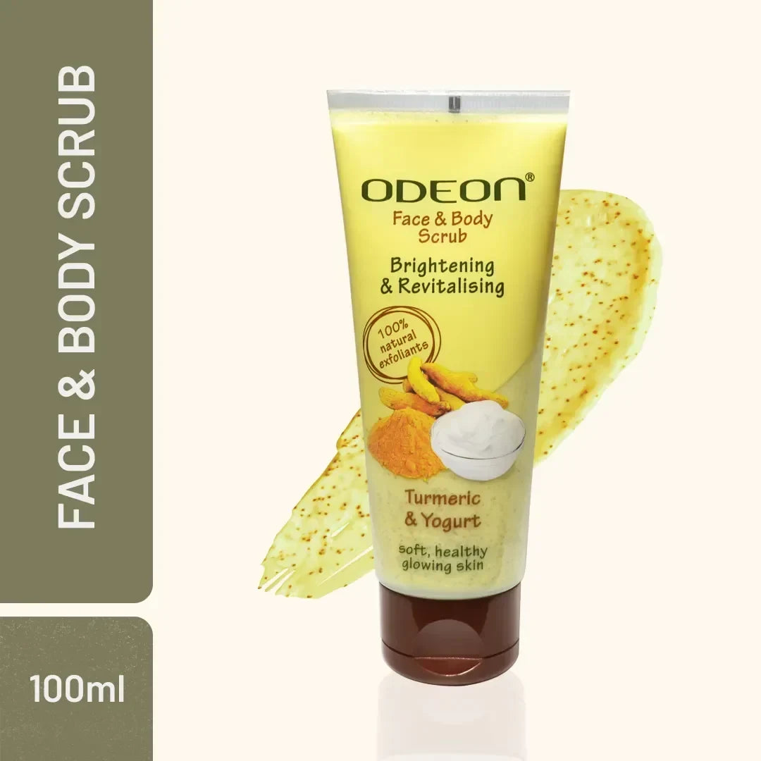 Turmeric & Yogurt Face Scrub for Glow & Spot Reduction - Odeon