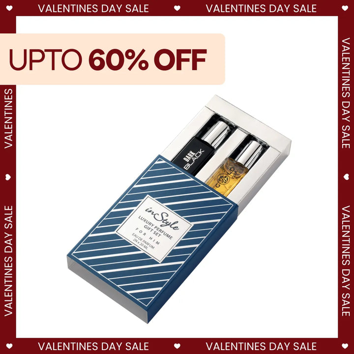 Instyle Luxury Perfume Gift Set – Gold Coin & Dark Black | Perfect for Gifting