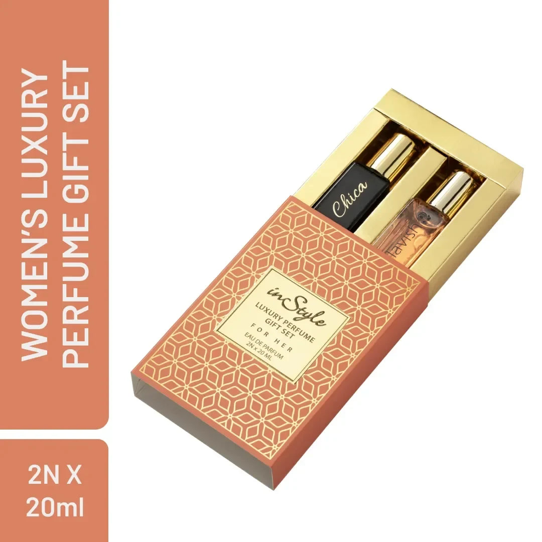 Instyle Luxury Perfume Gift Set — Lavish & Chica | Floral-Fruity & Amber-Floral | Perfect Diwali Gift