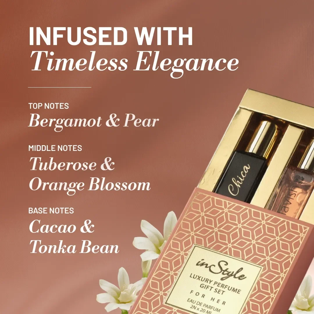Instyle Luxury Perfume Gift Set — Lavish & Chica | Floral-Fruity & Amber-Floral | Perfect Diwali Gift